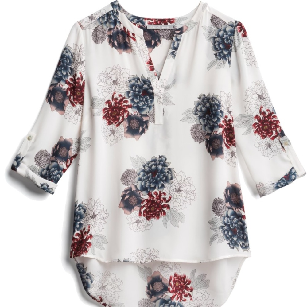 Koda Split Neck Blouse. White Size Large